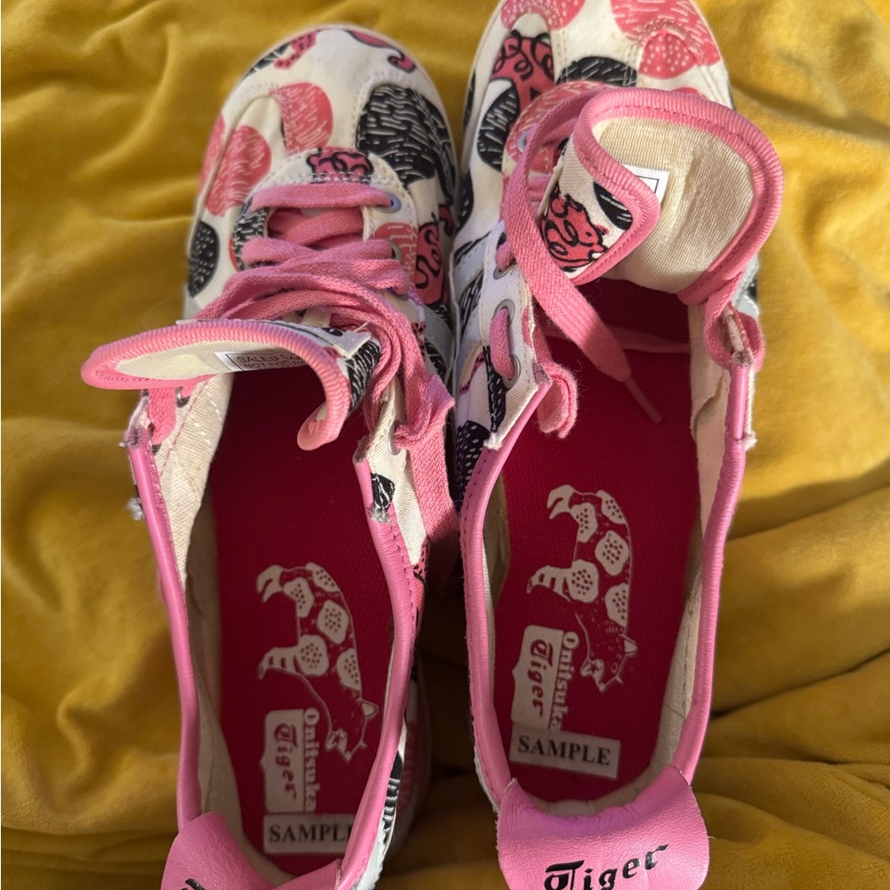 Onitsuka Tiger Pink White Patterned Women's Sneakers - Picture 5 of 7